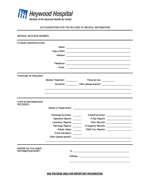 Authorization for Release of Medical Information