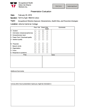 Oral presentation evaluation sheet - Presentation Evaluation - ohcowonca - ohcow on