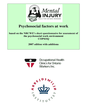 COPSOQ Psychosocial Work Environment Assessment