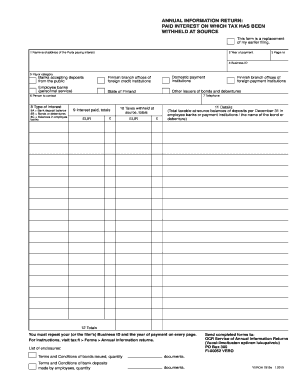 Annual Information Return for Interest Withholding