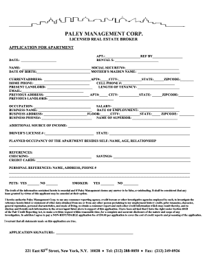 Apartment Rental Application