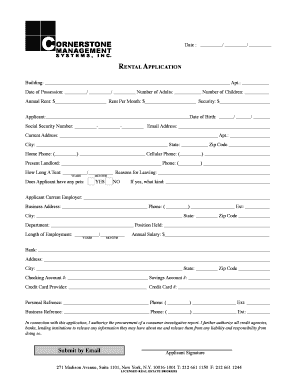 Cornerstone Rental Application