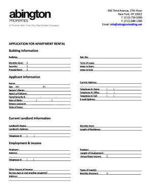 Apartment Rental Application