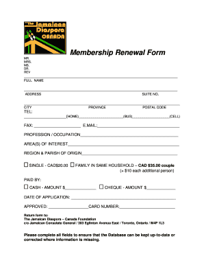 Membership Renewal Form