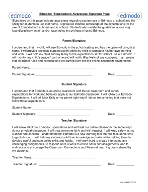 Edmodo Expectations Awareness Signature Page
