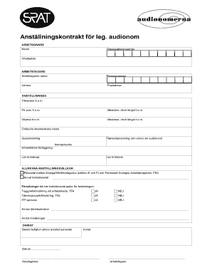 Employment Contract for Licensed Audiologist