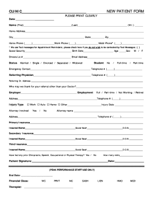 New Patient Form