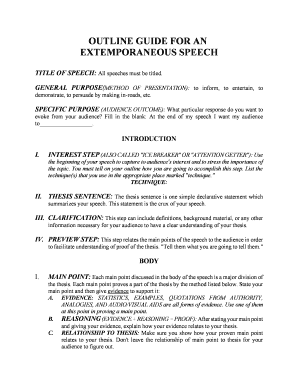 Extemporaneous Speech Outline Guide