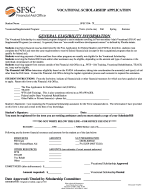Vocational Scholarship Application