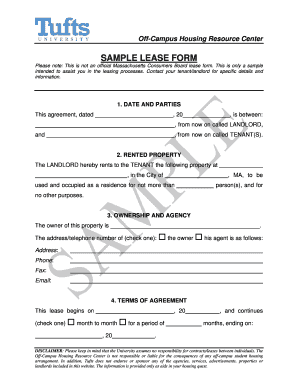 Massachusetts Residential Lease Agreement
