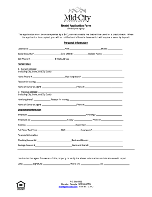Rental Application Form