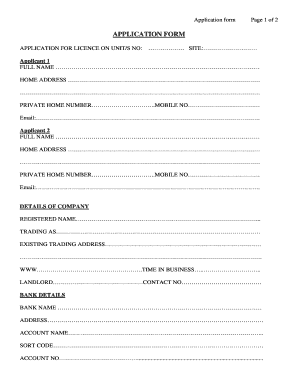 Application for Business Licence