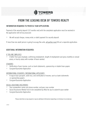 Towers Realty Rental Application