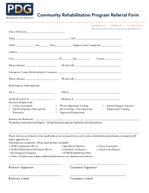 Community Rehabilitation Program Referral Form