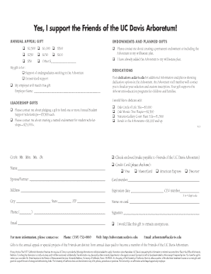 UC Davis Arboretum Donation Form