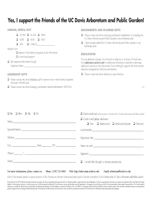 UC Davis Arboretum Donation Form