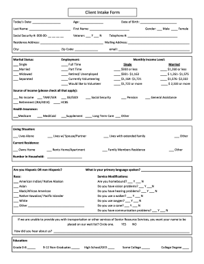 Client Intake Form