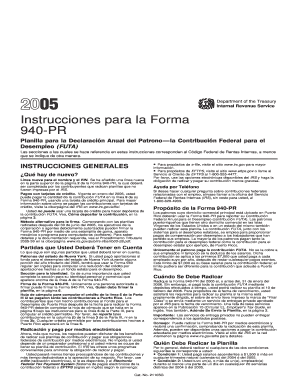 Instrucciones para la Forma 940-PR