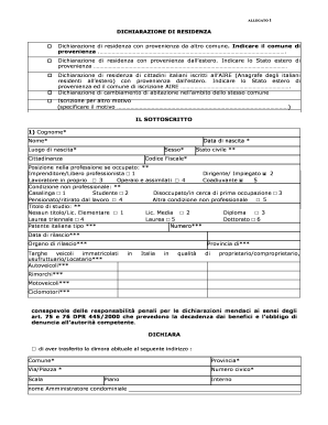 Dichiarazione di Residenza