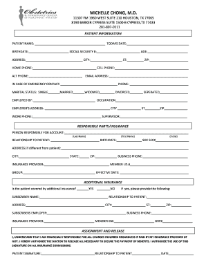 Patient Medical History Form