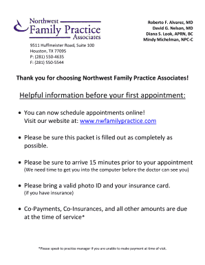 Northwest Family Practice Patient Registration Form