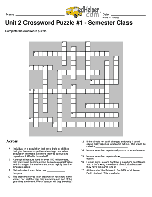 Unit 2 Crossword Puzzle