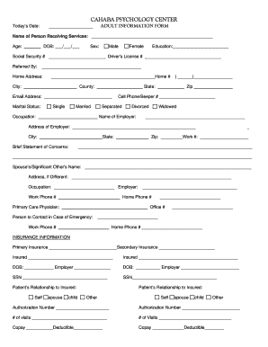 Adult Information Form
