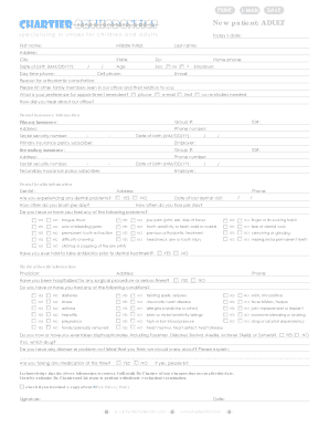 Adult New Patient Orthodontic Form