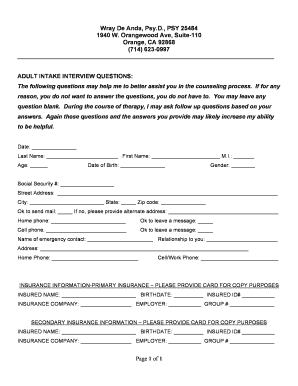 Adult Psychotherapy Intake Form.doc