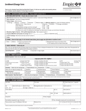 Empire BlueCross BlueShield Enrollment Change Form
