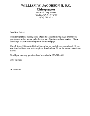 Chiropractic New Patient Intake Form