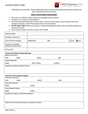 Accident Report Form