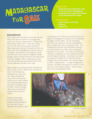 Madagascar Pet Trade Educational Form