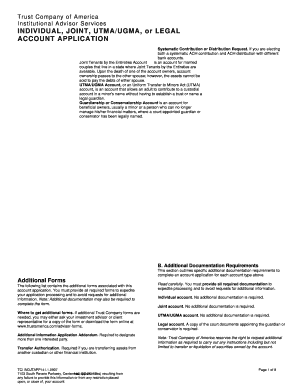 Trust Company of America Account Application