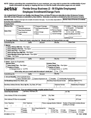 Florida Group Business Employee Enrollment/Change Form