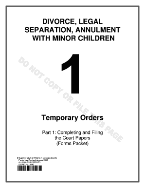 Arizona Temporary Orders for Divorce with Children