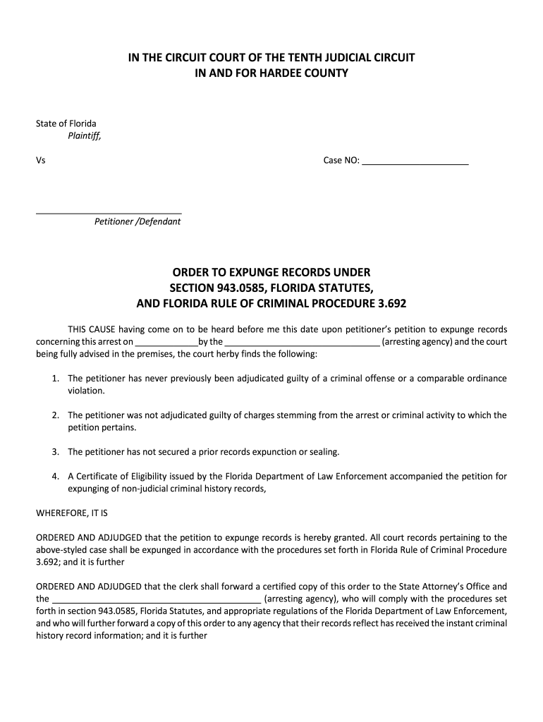 Letter To Expunge Criminal Record