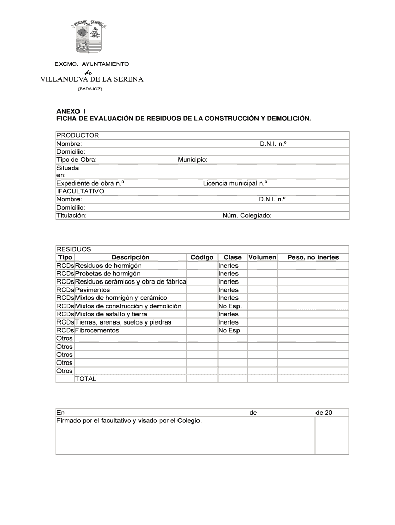 Ficharesiduosayunt doc Vista previa en la página 1