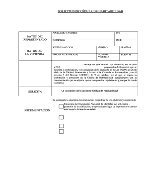 Solicitud de Cédula de Habitabilidad