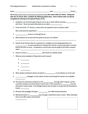 EHS Integrated Science 9 Guided Notes