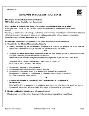 Certificate of Immunization Status