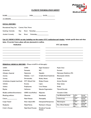 Patient Information Sheet