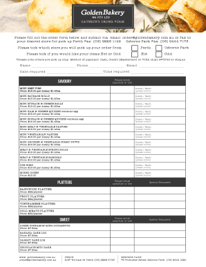 Catering Order Form