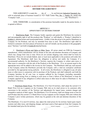 Distributor Agreement Template
