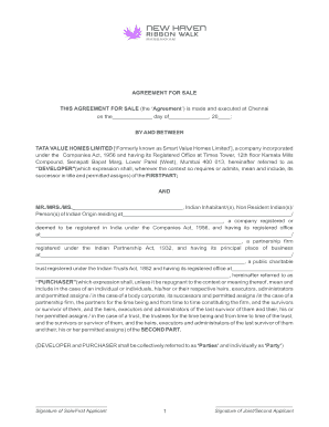 Tata Value Homes Sale Agreement