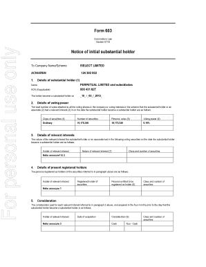 Notice of Initial Substantial Holder