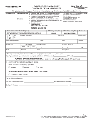 Evidence of Insurability Form