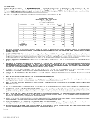 School Meal Application Form