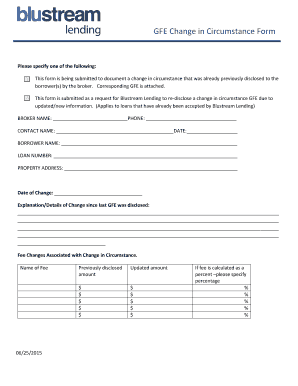 GFE Change in Circumstance Form
