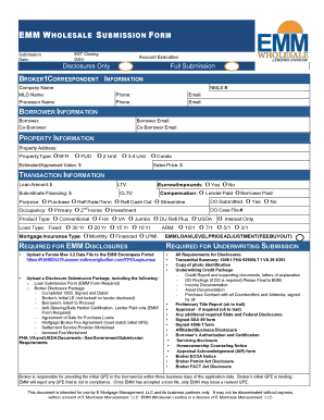 EMM Wholesale Submission Form